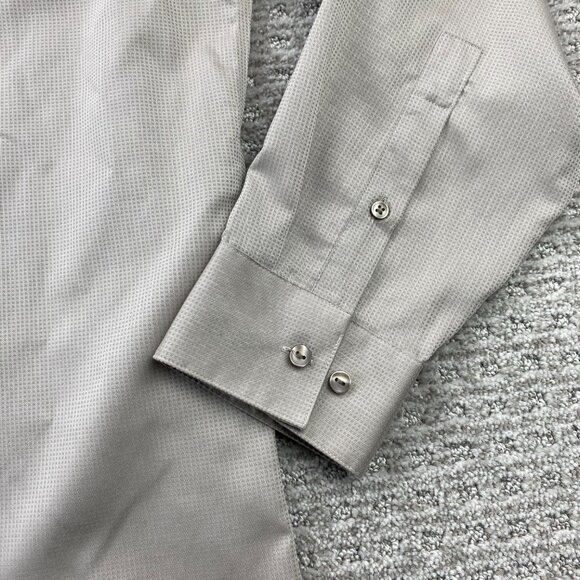 Calvin Klein Formal Dress Shirt Men Size 16.5 32/33 Slim Fit Non-Iron Button Up - Picture 2 of 9